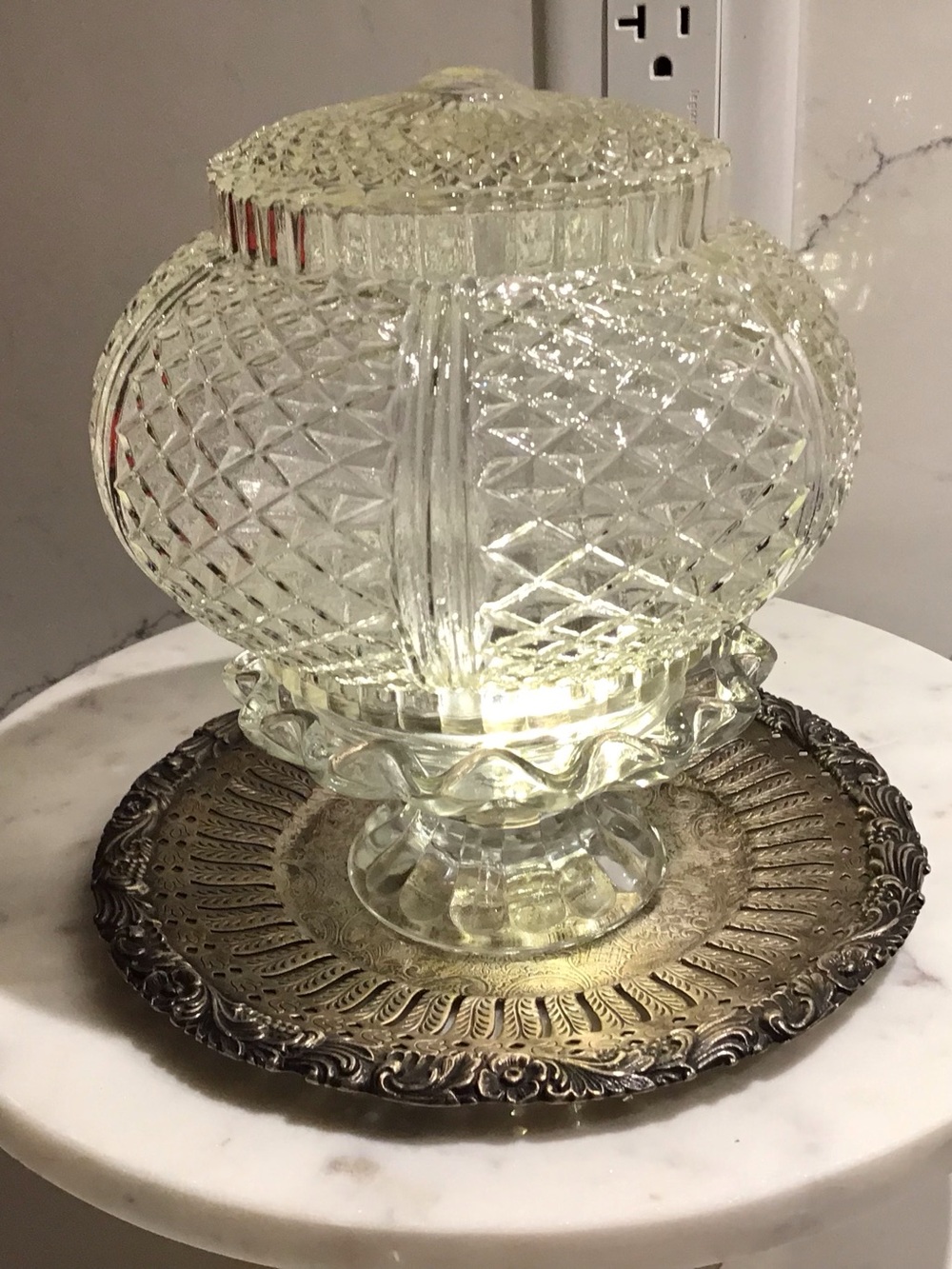 Vintage inspired Fairy Light. Upcycled from vintage glass components